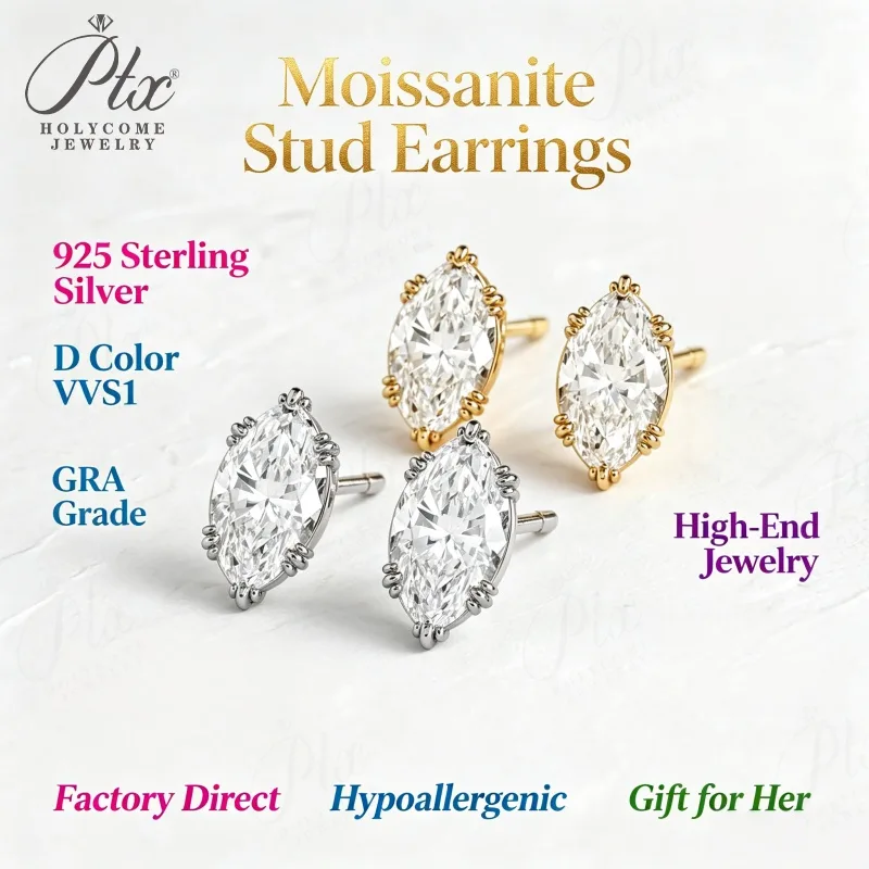 Earrings - Moissanite 1.2CT D Color VVS1 S925 GRA