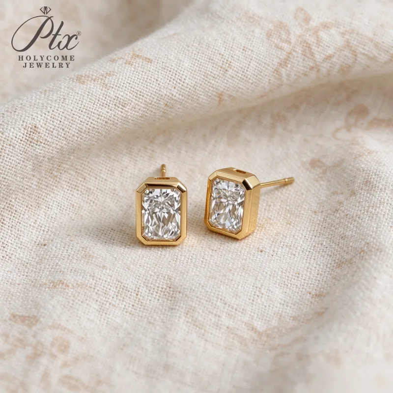 Earrings - Moissanite 10K/14K/18K Yellow Gold