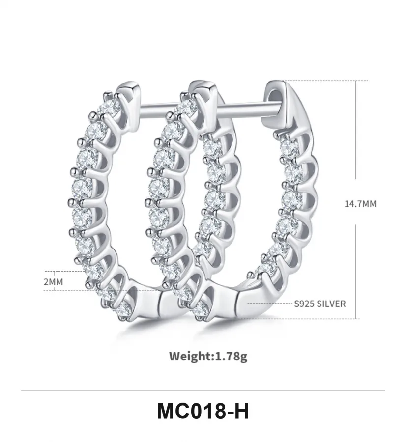 MC018 Earrings - Moissanite