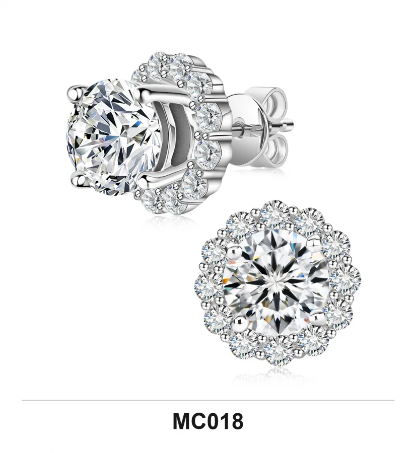 MC018 Earrings V2 - Moissanite