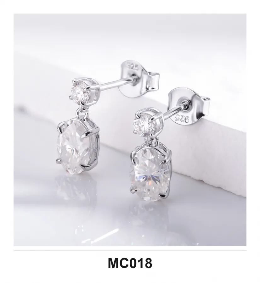 MC018 Earrings V3 - Moissanite