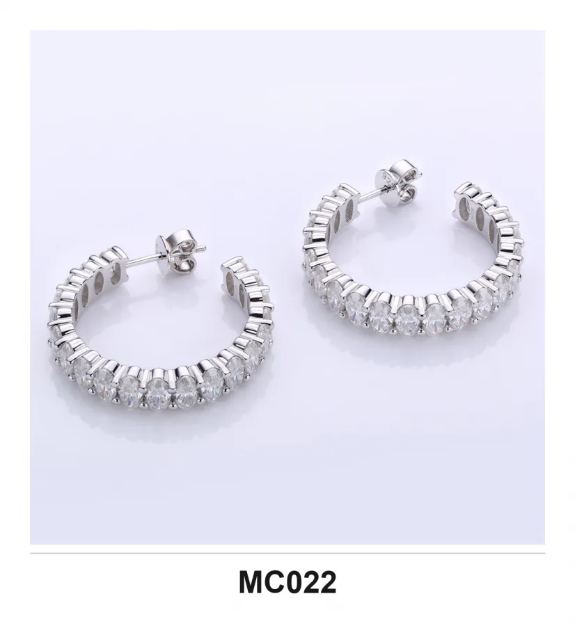 MC022 Earrings - Moissanite