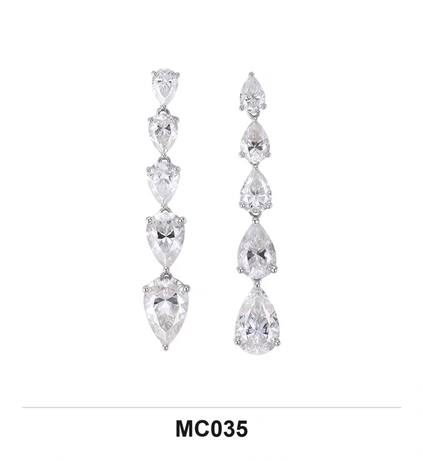 MC035 Earrings - Moissanite