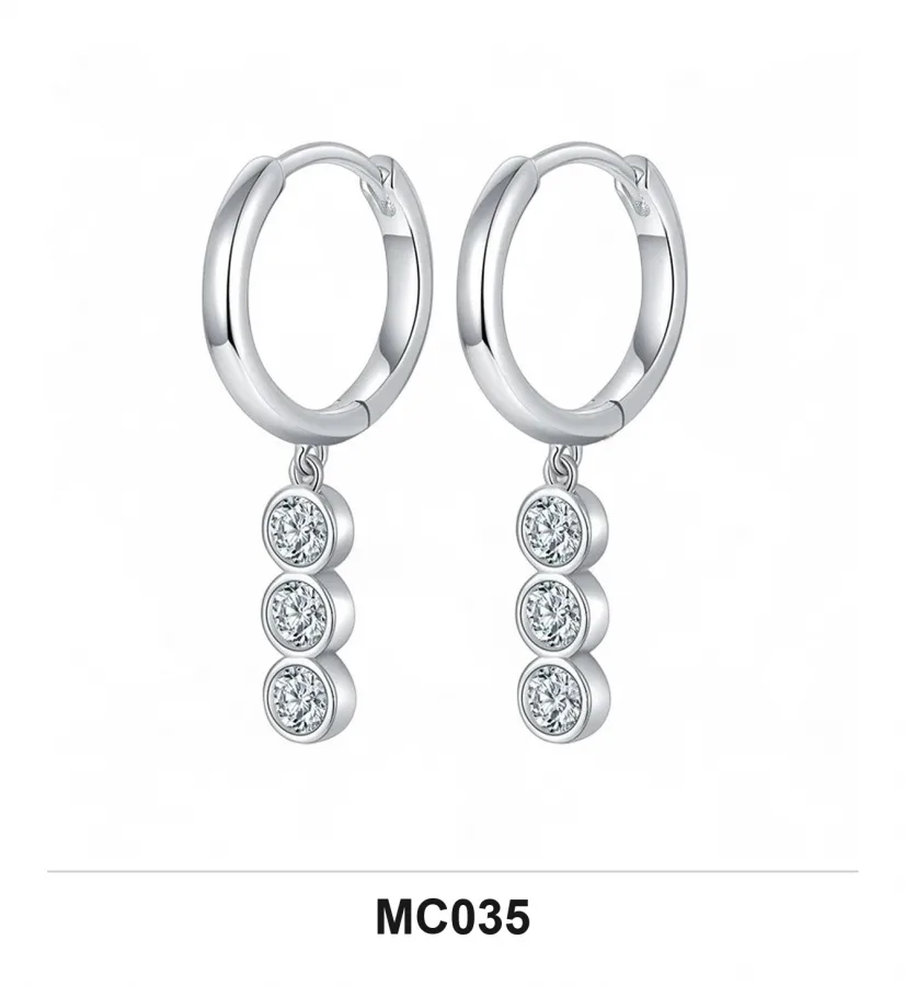 MC035 Earrings V2 - Moissanite