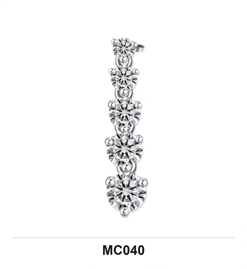 MC040 Earrings - Moissanite