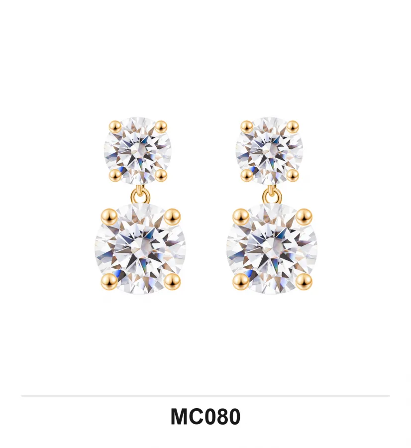 MC080 Earrings - Moissanite