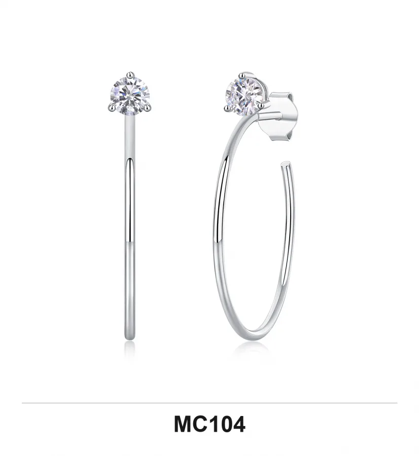 MC104 Earrings - Moissanite