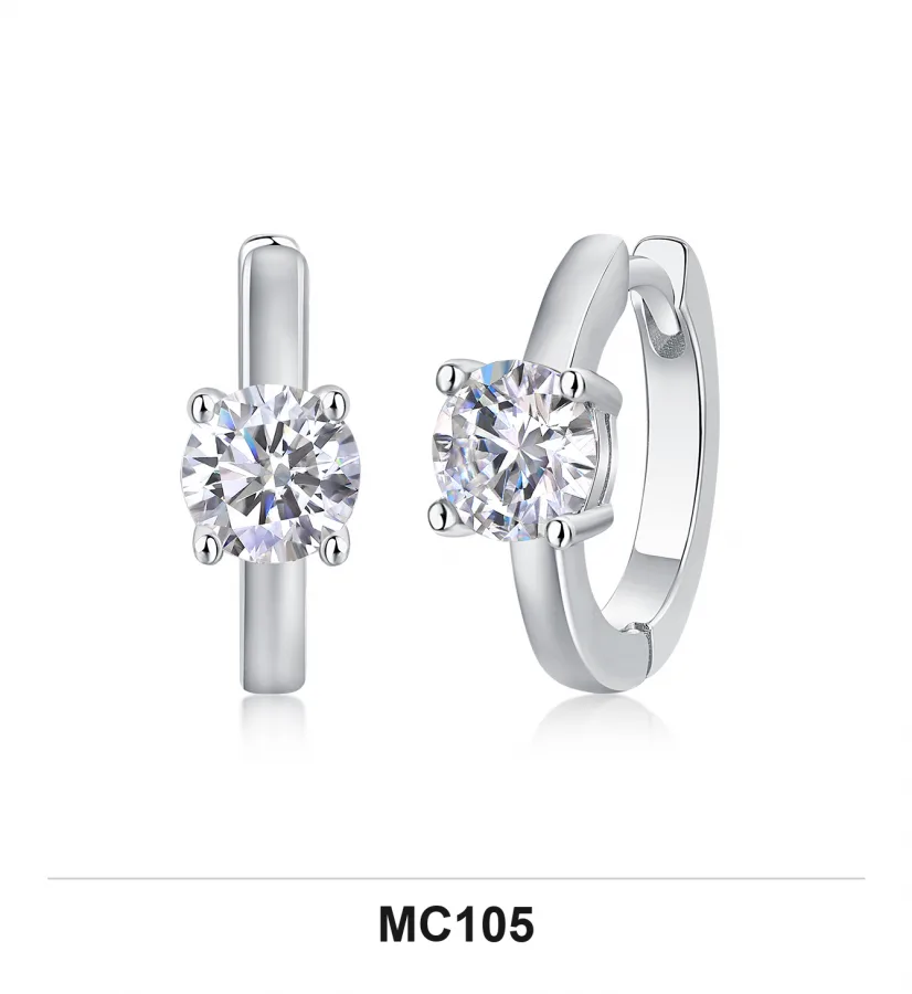 MC105 Earrings - Moissanite