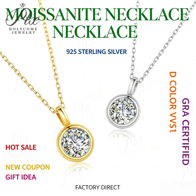 Necklace - Moissanite 1CT D Color VVS1 S925 GRA