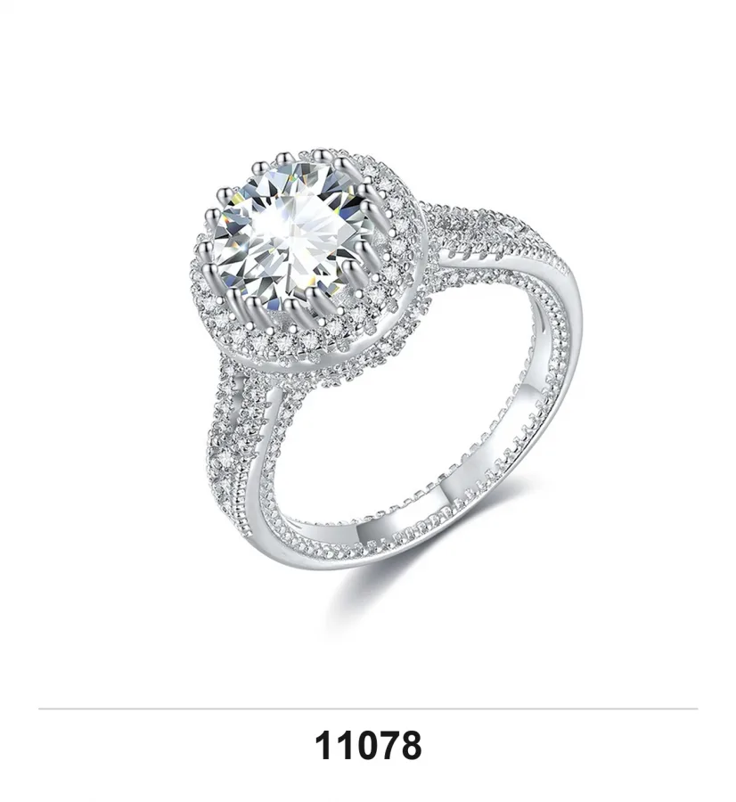 11078 Ring V3 - Moissanite D Color VVS1 S925