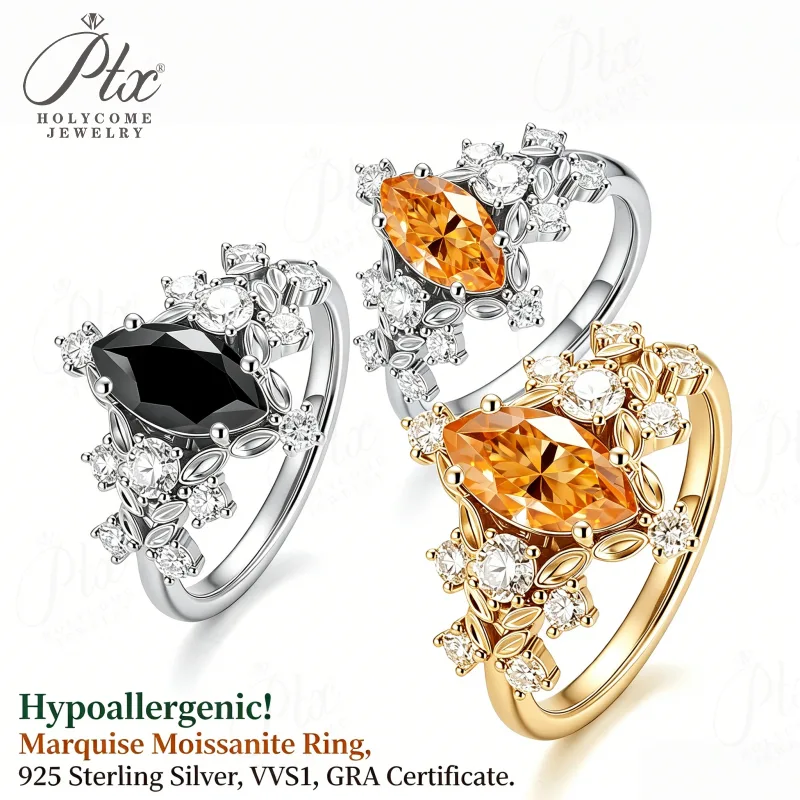 Ring - Moissanite 5x10mm D Color S925 GRA