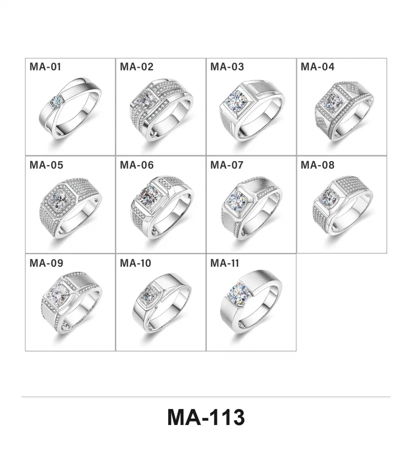 Men's Ring - Moissanite 10K/14K/18K/S925